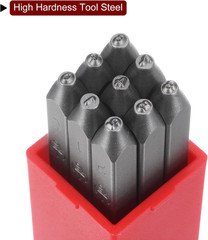 9pcs Number Stamp Set 1/16″ 1.5mm High Tool Steel 0-9 Punch Press Tools Metal St