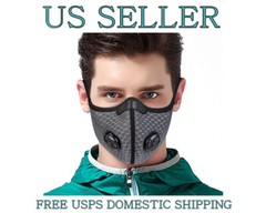 Nylon Mesh Face Mask w/ Replaceable PM2.5 HEPA Carbon Filter (Slate Gray)