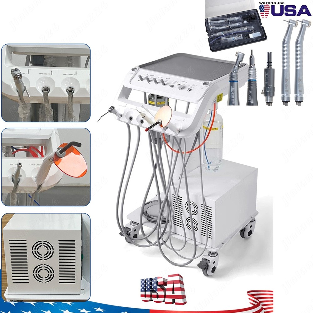 Mobile Dental Delivery Unit +Lamp Light +Ultrasonic Scaler+4Hole Handpiece kit