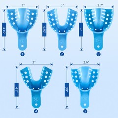 12Pcs Dental Impression Trays Perforated Plastic Denture trays Upper/Lower L/M/S