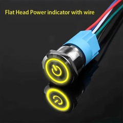 16mm 12V LED ON OFF Waterproof Stainless Steel Latching Push Button Power Switch
