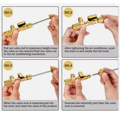 HVAC AC Schrader Valve Core Remover Tool Dual Size 1/4″ & 5/16″ Port Installer