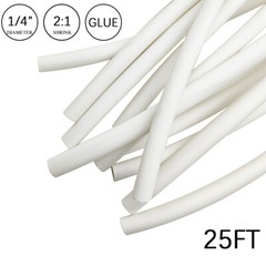 2:1 Heat Shrink Tubing Tube 1/4″ White Glue Waterproof Dual Wall Wires Wrap
