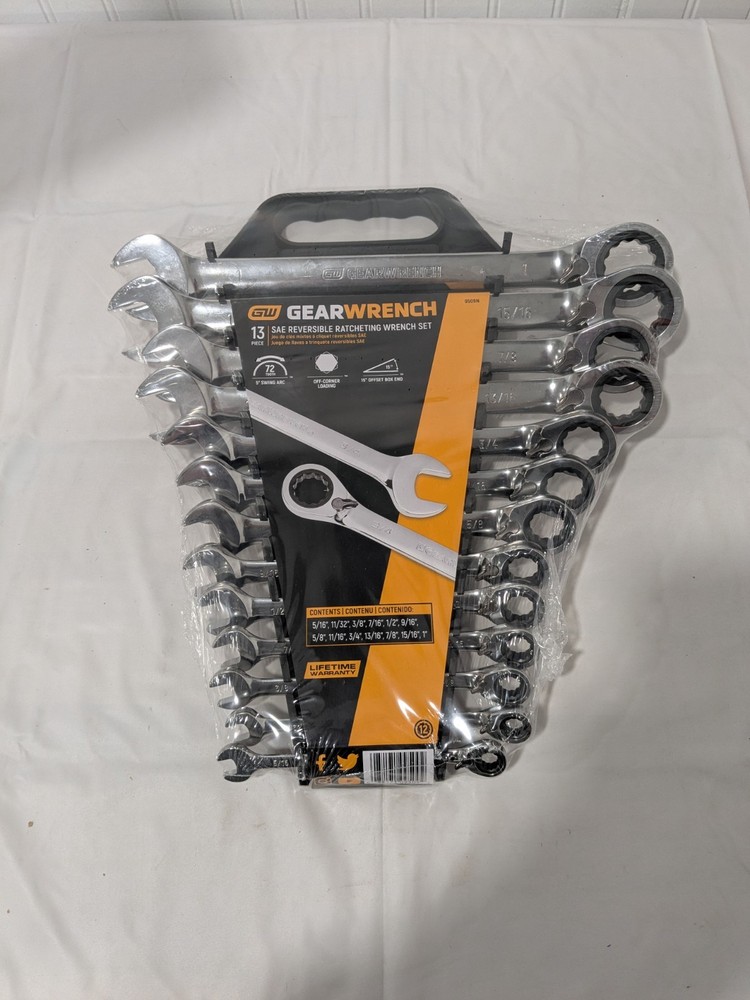 GEARWRENCH Combination Wrench Set: 13 Pc, 5/16 to 1" Wrench, 15º Angle 9509