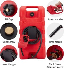 15 Gallon Fuel Caddy Portable Gas Fuel Tank,Gas Can with Manual Transfer Nozzle