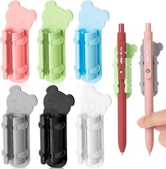 Set of 6 Koala Shaped Adhesive Pen Holders | Colorful Silicone Desk Organizers