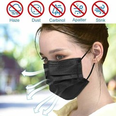 100/50 PCS Black Face Mask Mouth & Nose Protector Respirator Masks USA Seller