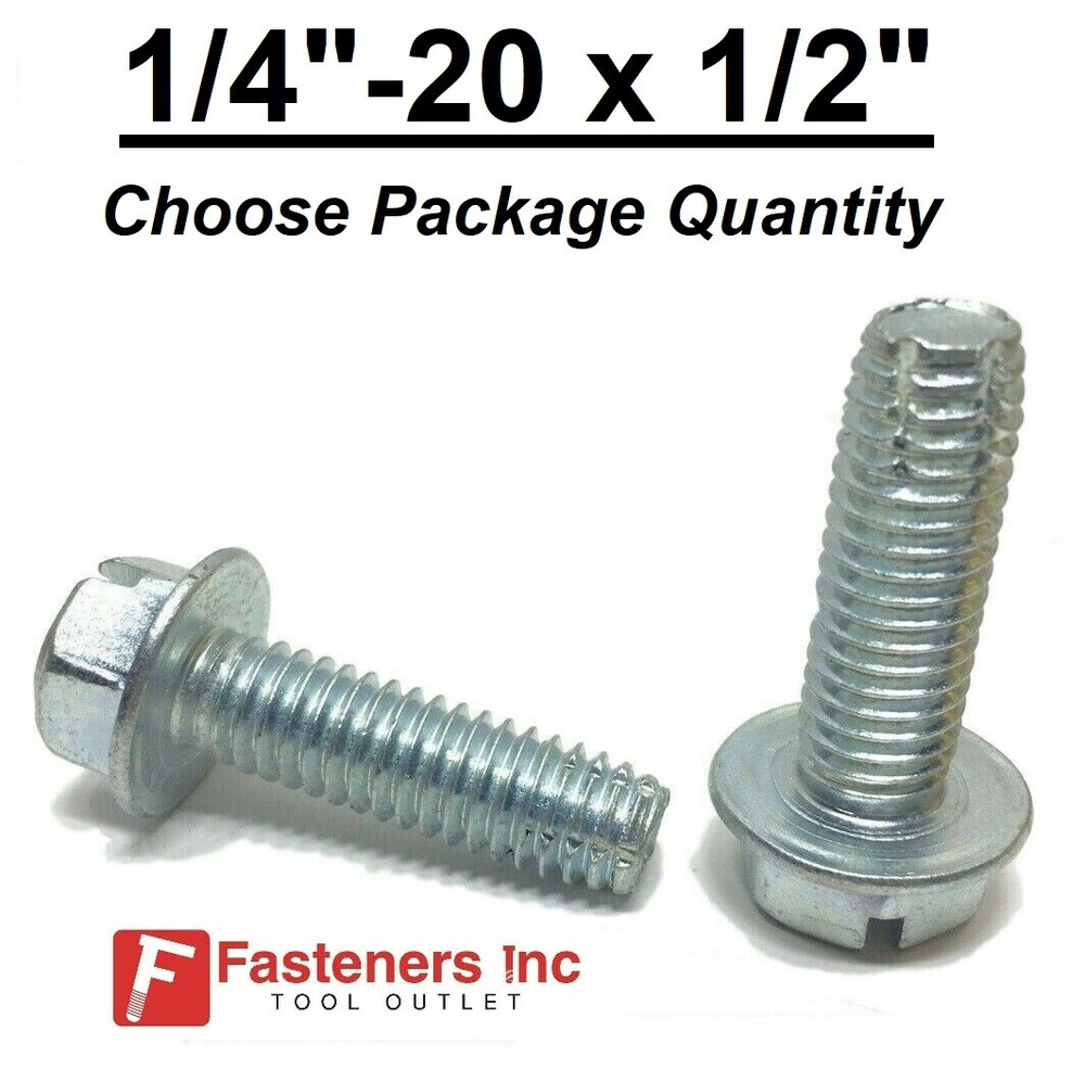 1/4-20 x 1/2″ Hex Bolt Thread Cutting Screw Zinc Plated Type F Self Tapping