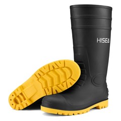 HISEA Men’s Boots Steel Toe Safety Work Boots Muck Mud Farm Gardening Rain Boots