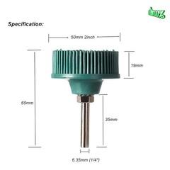 4 pcs Bristle Disc 2″ 50 Grit R-Type Abrasive Brush Coarse Bristle Disc Green