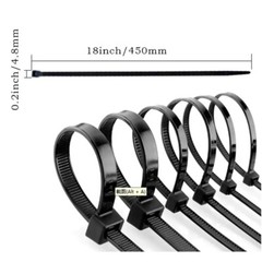 Self-locking nylon cable ties 18 inches, suitable for both indoor and outdoor