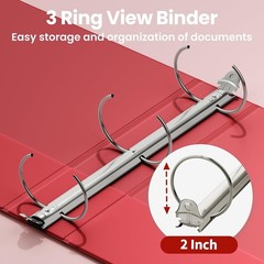 Binders 2 Inch 3 Ring 4 Pack 2″ Classic 4-Color Binder Set 8.5×11 Inches Office