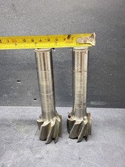 Pair Large Multi-Flute Milling Cutters Straight Shank Machinist Tooling