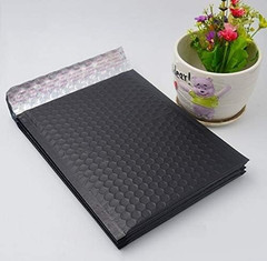 Proline Matte Metallic Black Bubble Padded Mailers 6X10 Inch Self Seal Padded En