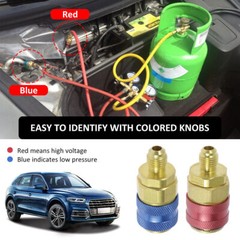 2 Quick Coupler Adapter High Low Side Conversion Kit AC A/C Freon Manifold Gauge