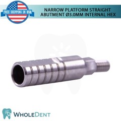 1x Dental Titanium Straight Prosthetic 9.0mm Slim Platform Int Hex 2.0mm