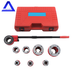 Large Hand Die Ratcheting 7 Size Pipe Thread Threader Tool 3/8″ to 2″ Dies Set