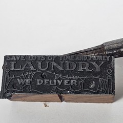 Vintage Laundry Advertising Letterpress Printing Block. Save Lots Of Time. T-185
