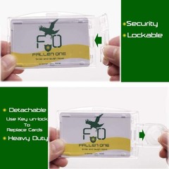 4 Pack Clear Hard Plastic ID Badge Holder Horizontal and Vertical Dual