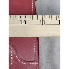 Franklin Covey Red Leather Classic 7 Ring Zip Around Day Planner Binder