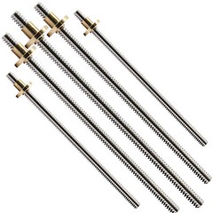 T10-T36 Trapezoidal Right-Hand Threaded Rod Lead Screw A2 Stainless Steel L:0.5M