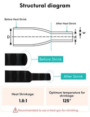 Elliptic Pattern Shrink Tubing Fishing Rod Cork Handle Replacement 25mm 3.3ft