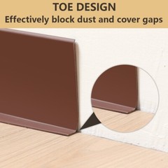 Vinyl Wall Base Baseboard Molding Trim 4″x 20FT Flexible Self Adhesive Brown