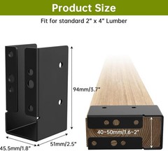 8Pcs Concealed Joist Hanger, 2″ X 4″Outdoor Concealed-Flange Hanger, 2″X4″ Outdo