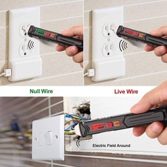 Testeur tension CA sans contact stylo LCD LED alarme 12-1000V 48-1000V