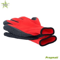 12 Pairs Pack Crinkle Latex Rubber Hand Coated Safety Work Gloves (M-Size)