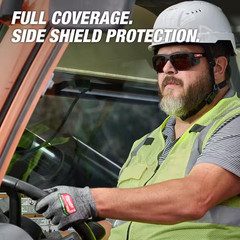 Brown Full Frame Anti-Scratch Safety Glasses with Removable Side Shields