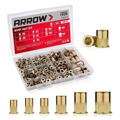 Arrow 200PCS SAE Rivet Nut Kit For Rivnut Tool Nut Setter Thread Set Nutsert Gun