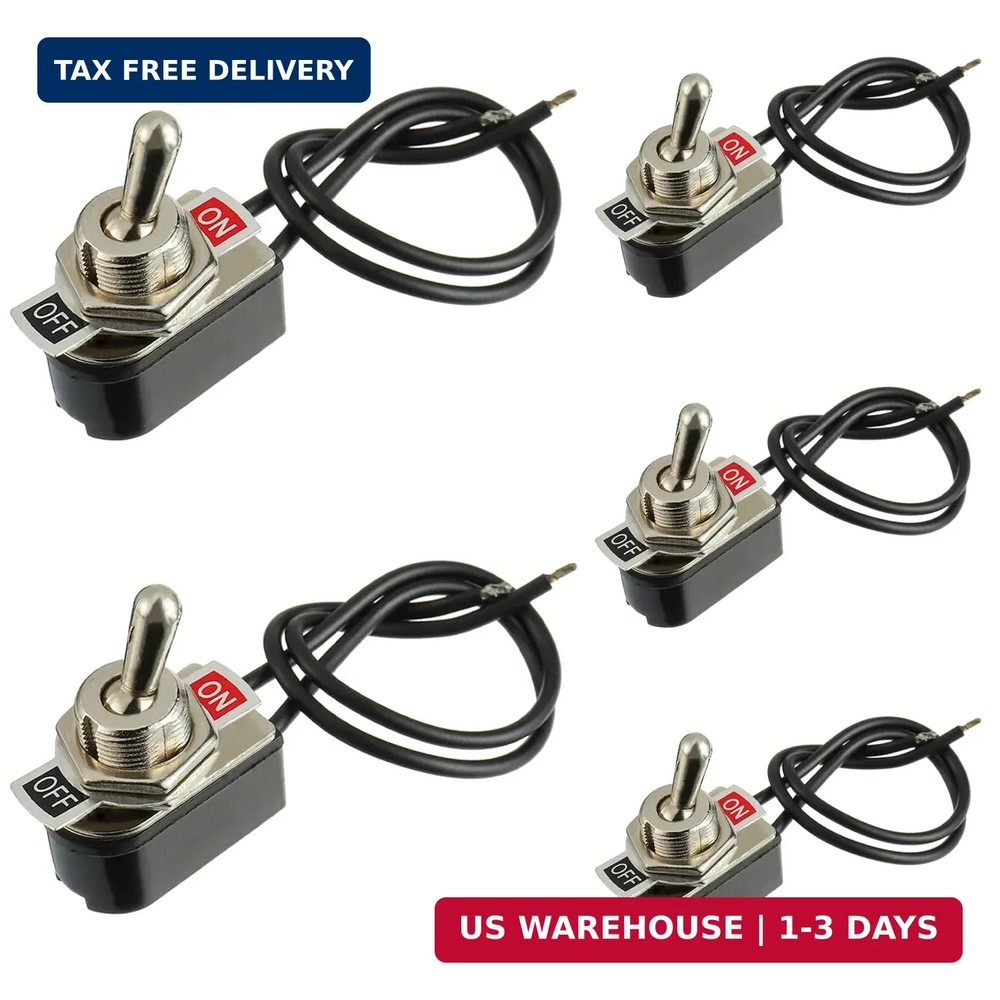 Heavy Duty Toggle Switch SPST 2 Pin ON/Off Rocker Toggle Switch 6A/125V 3A/250V