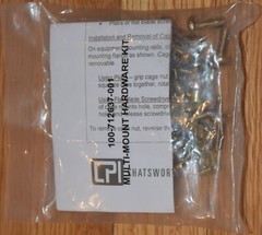 Chatsworth 12637-001 Square-Punched Mounting Hardware Kit Cage Nuts (25 Sets)