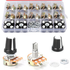 80 Pcs Potentiometer Kit with Knobs B1K 2K 5K 10K 20K 50K 100K 250K 500K 1M Ohm