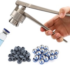 20mm Flip Vial Crimper, 100 Pcs Flip Caps and 100 Pcs Rubber Stoppers Are Includ