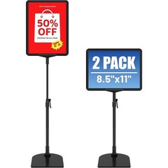 Adjustable Double-Sided Sign Stand W/ Extended Metal Base Table Floor Display US