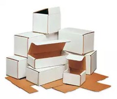 White Corrugated Boxes 5x3x2, 4x4x4, 5x4x2, 6x4x2, 6x4x3, 6x4x4, 6x6x6, 7x4x2