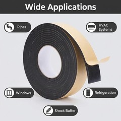 33Ft Pipe Wrap Insulation Foam Tape Self Adhesive 2″x1/8″ HVAC AC Weather Strip