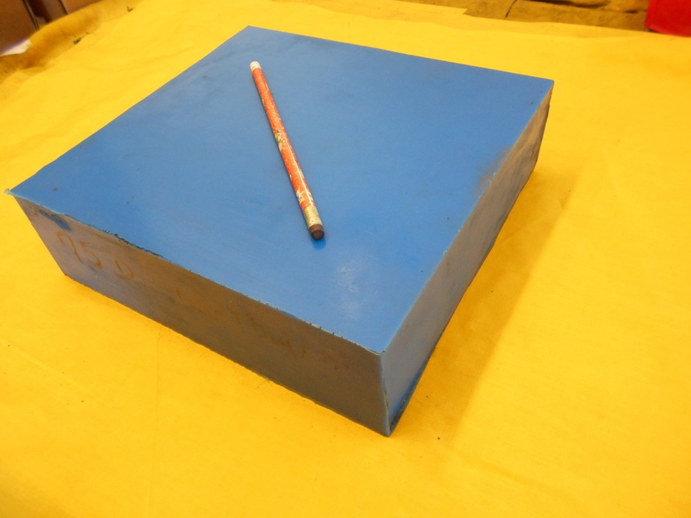 BLUE POLYURETHANE BAR plastic bar sheet flat stock 2-7/8″ x 9-7/8″ x 9-7/8″