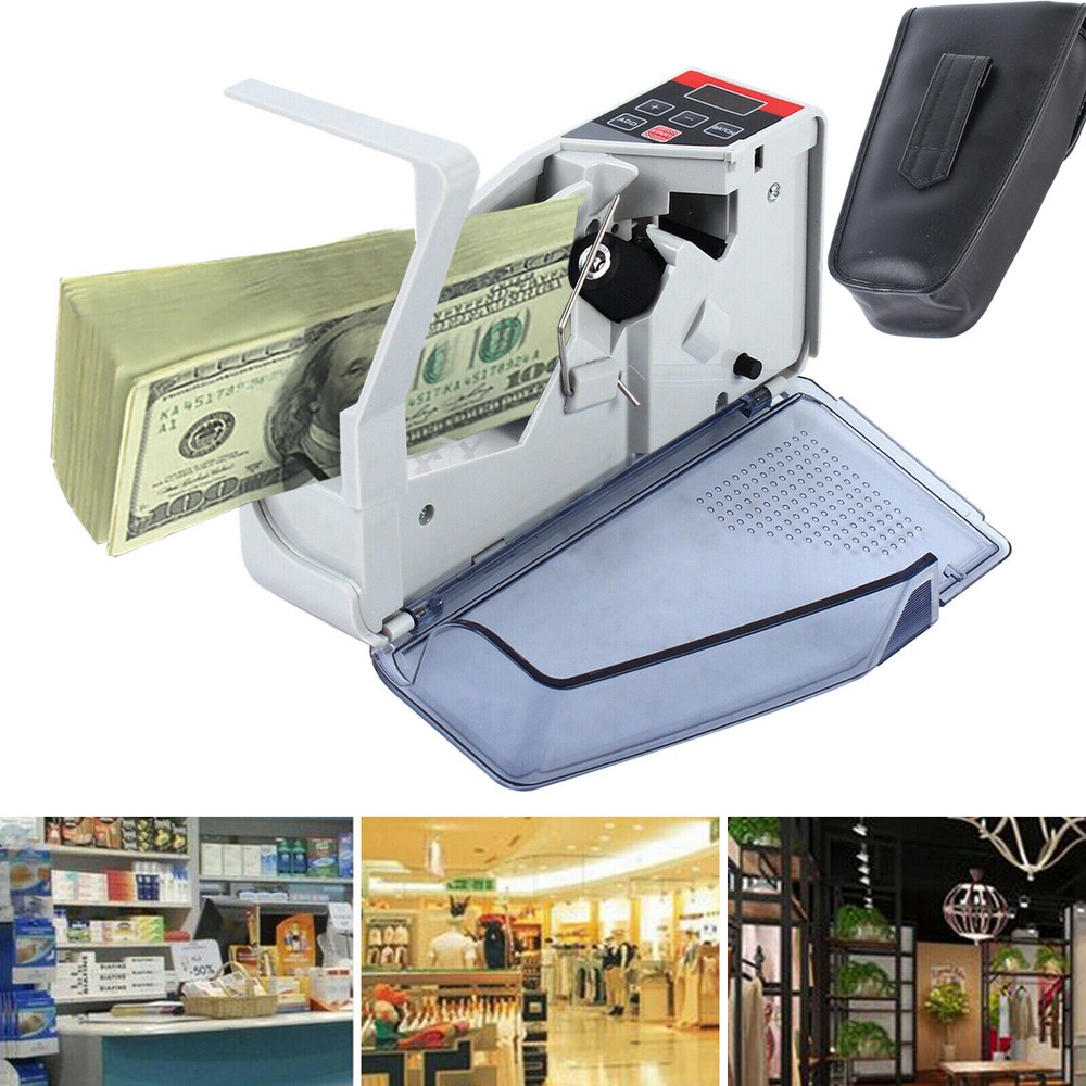 Money Counter Machine Currency Cash Bank Counterfeit Detector Cash Counting new