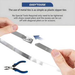 100-1500mm Length Stainless Steel Cable Tie Zip Tie Wraps 304 Grade Strong Metal