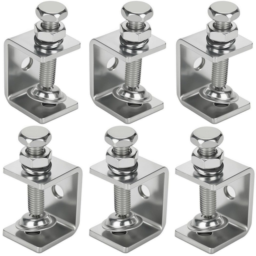 6 Pack Stainless Steel C Clamp – 1-3/16 Inch Small C 1 3/16 In-6pcs, Silver