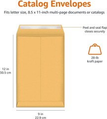 100 Pcs CLASP ENVELOPES 9×12 28lb Kraft Shipping Mailing Gummed Business Manila
