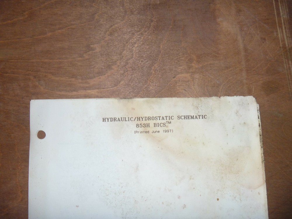 Bobcat 853H BICS Skid Steer Hydraulic Hydrostatic Schematic Diagram Manual