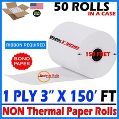 3″ x 150′ 1-Ply Bond Paper NON THERMAL REGISTERROLLS® Star SP700 PAPER