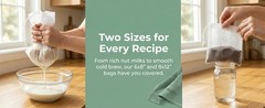 Generic 200 Mesh Nut Milk Bag 2 Sizes 6X8 Reusable Food Grade Nylon Fine Mesh