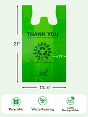 [200 per box],Recyclable Compostable Reusable Biodegradable Plastic T-Shirt Bags