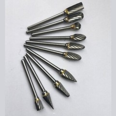 10x 1/4 Double-Cut Tungsten Steel Carbide Rotary Tool Burr Die Grinder Shank Bit