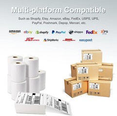 4 Rolls 250/Roll 4″ x 6″ Direct Thermal Shipping Labels for Zebra GX420D LP-2442